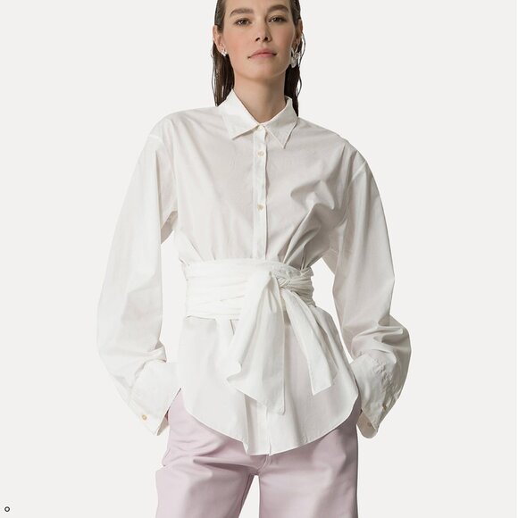 forte forte white shirt with cummerbund - Picture 1 of 7